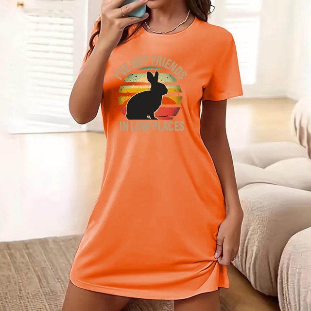 Mefallenssiah Chemise de Nuit Femme Surdimensionnée à Manches Courtes