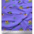 thumbnail image 1 of Soimoi Modal Satin Fabric Planet,Animal & Spaceship Cartoon Decor Fabric Printed Yard 42 Inch Wide, 1 of 3