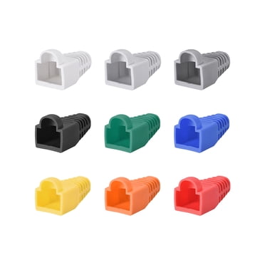 Unique Bargains Couvre-Bottes Multi-Couleur 6mm Trou Dia RJ45 Anti-Poussière Protecteur en Plastique pour Câble Réseau Cat5 Cat5E Cat6 9en1 100 Pcs