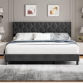 thumbnail image 3 of Yiwa Queen Size Platform Bed Frame with Upholstered Headboard and Wooden Slats Support, Upholstered Mattress Foundation/No Box Spring Needed/Easy Assembly, 3 of 6