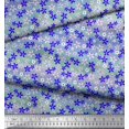 thumbnail image 3 of Soimoi Blue Velvet Fabric Floral Decor Fabric Printed BTY 58 Inch Wide, 3 of 3