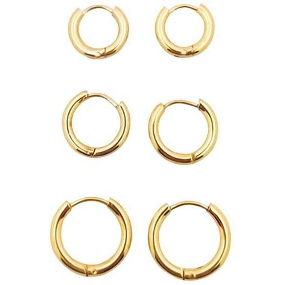 Hoop Earrings Surgical Stainless Steel Hoop Earrings 8mm 10mm 12mm Cartilage Helix Sleeper Earring for Men Women Girls Boys