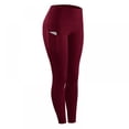 thumbnail image 1 of Pantalon Legging Haute Élasticité Femme Uni Extensible Compression Tenue de Sport Décontractée Yoga Jogging Leggings Pantalons avec Poche, 1 of 5