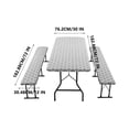 thumbnail image 3 of UsRHHA Waterproof Elastic Table Cover Set for Outdoor Picnic, 3-Piece Vinyl Tablecloth with Flannel Backing Fits 30x72 Inch Table, Patio Table Protector, 3 of 6