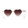thumbnail image 2 of Womens Classic Metal Rim Heart Shape Valentines Sunglasses Gold Brown, 2 of 4