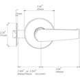thumbnail image 2 of of Lever Keyed Entry Door Lever Handle Lock Universal Door Knob Hardware Nickel Brushed Color (MRCA), 2 of 5