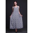 thumbnail image 2 of Bimba Robe Longue Maxi de Soirée pour Femmes en Rayonne à Imprimé d'Oiseaux, Dos Nu, Bretelles Spaghetti - Grande, 2 of 5