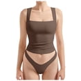 thumbnail image 1 of Lixiuxyad Basic Tank Tops Women Sexy Square Neck Tank Top Summer Going Out Basic Shirt, 1 of 5