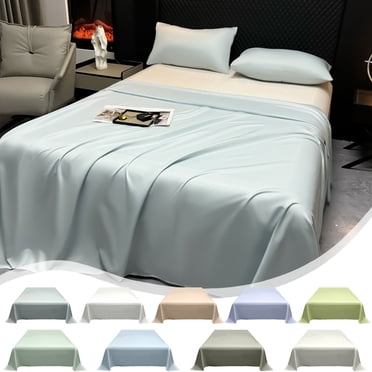 Sentmoon Queen Bed Sheets Silk Sheets Easy Care Solid Color Ease Friendly Washable Sheets Luxurious Silk Bedding