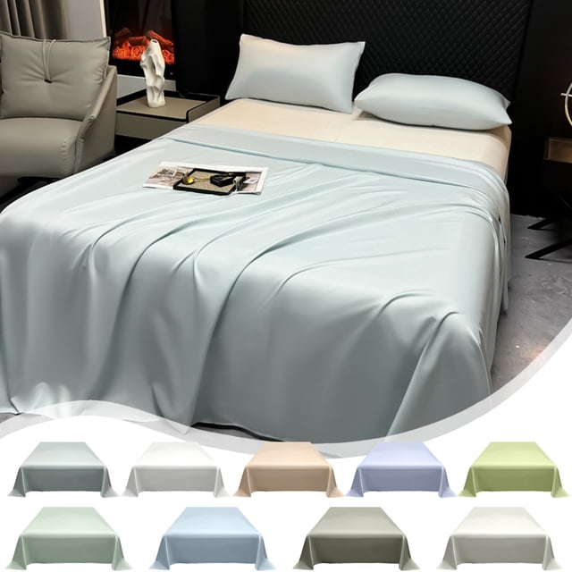 Sentmoon Queen Bed Sheets Silk Sheets Easy Care Solid Color Ease Friendly Washable Sheets Luxurious Silk Bedding