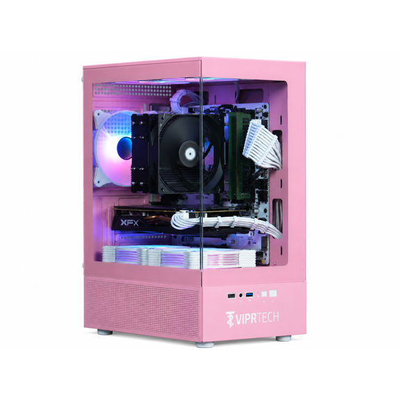 ViprTech Stryker 2.0 PC de Jeu - AMD Ryzen 7, AMD RX 580 8 Go, 32 Go DDR4, 1 To SSD, Ordinateur de Bureau, Icon Pink