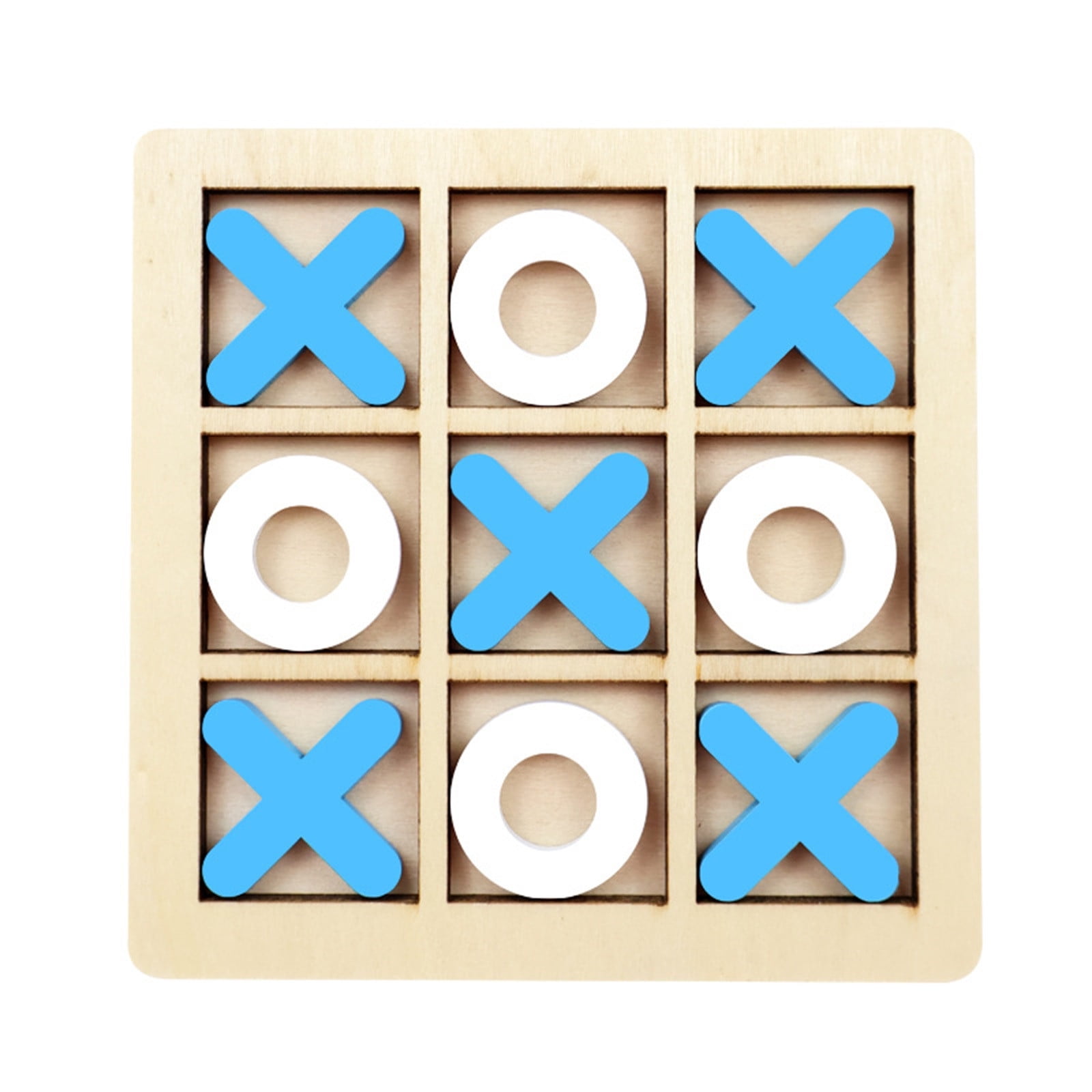 Jeu de Morpion en Bois Jeu de Société Classique XO Jeu d'Échecs pour Familles Intérieur