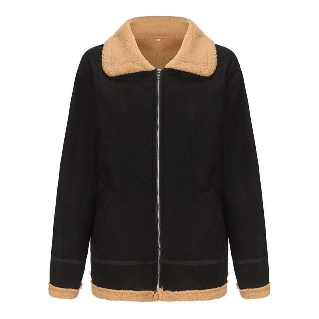 Pisexur Leather Jacket Men Men's Fall And Winter Faux Zipper Cardigan Solid Color Woolen Coat Jacket Motorcycle Jacket