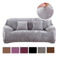 thumbnail image 1 of CHOK 2024 Housse de Chaise en Velours de Luxe Extensible Lavable Gris Argenté, 1 of 7