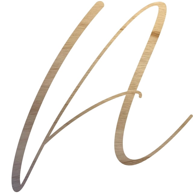Unfinished Wood Letter A, Craft Alphabet 3'' Tall Wooden Letter Wall Décor, Bellany Script Font