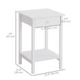 thumbnail image 3 of HOMCOM Table de Nuit Moderne, Table d'Appoint avec Tiroir et Tablette de Rangement, Table de Bout pour Salon, 15.4 Pouces x 15.4 Pouces x 24 Pouces, Blanc, 3 of 10