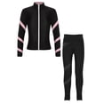thumbnail image 1 of Yeahdor Kids Girls 2 Piece Figure Skating Training Suit Long Sleeve Zipper Jacket And Rhinestone Leggings Set Pink 8, 1 of 7
