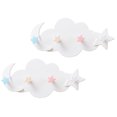 thumbnail image 4 of 2pcs Lovely Cloud Moon Star Shaped Hooks Adhesive Wall Hangers Wall Racks (White), 4 of 9