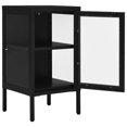 thumbnail image 2 of vidaXL Sideboard Black 38x35x70 cm Steel and Glass, 2 of 5