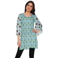 thumbnail image 1 of Moomaya Robes Tuniques Courtes Femmes Manches Kimono Kurti Imprimé Mini Tenue d'Été, 1 of 5