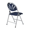 thumbnail image 3 of Ensemble de 4 Chaises Pliantes en Plastique Bleu et Argent, 3 of 9