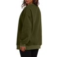 thumbnail image 4 of Timegard Chandail en Molleton Surdimensionné pour Femmes Col Rond Manches Longues Hauts Mode Automne Chandail avec Poches, 4 of 8