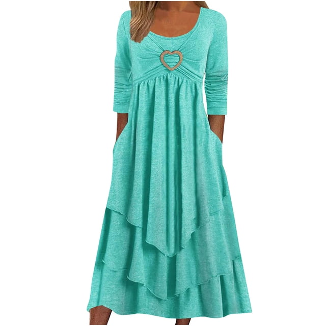 Pompotops Mode Femmes Aguichant Manches Trois Quarts Dos Nu Dentelle Patchwork Robe de Soirée Longue en Solde