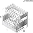 thumbnail image 4 of BEDSMART Solid Wood Twin Over Full Bunk Bed With Trundle | White, 4 of 7