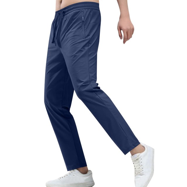 EOYWHK Pantalon pour Hommes à Séchage Rapide Extensible Coupe Ajustée Taille Élastique Pantalon Habillé Protection Solaire Respirant Jambe Droite Randonnée Course Pêche