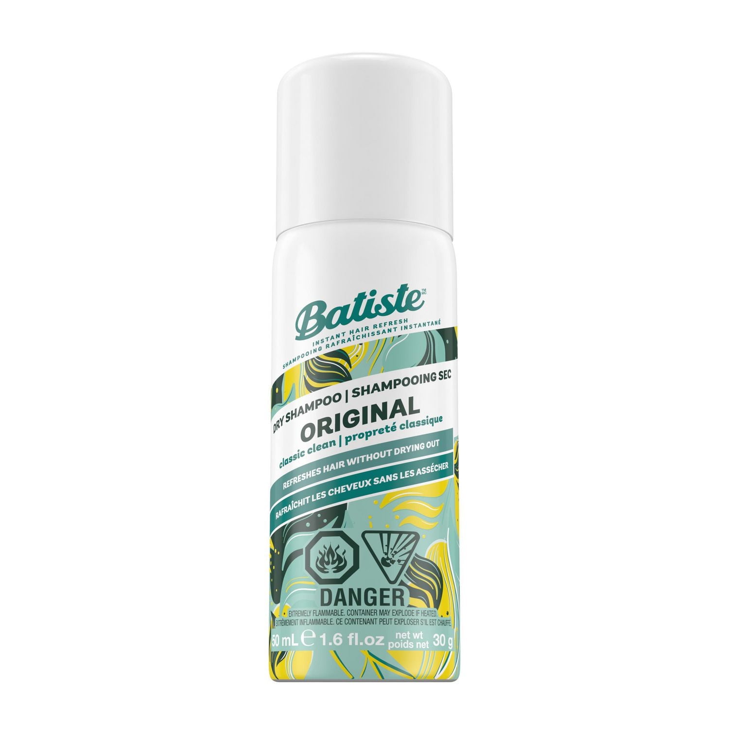 Batiste Shampooing Sec Original, Format Mini de Voyage, Rafraîchit Instantanément les Cheveux, Absorbe l'Huile & le Gras, Formule Sans Eau pour Plus de Texture et de Volume des Cheveux