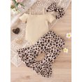 thumbnail image 3 of Faithtur 3Pcs Baby Girl Spring Outfits, Short Sleeve Cold Shoulder Romper + Flare Pants + Headband Set, 3 of 9