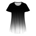 thumbnail image 5 of Besolor Hauts d'Été pour Femmes Tendance Dégradé Plissé Manches Courtes Chemises Décontractées Grande Taille Col Rond Blouse Habillée, 5 of 5