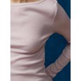 thumbnail image 4 of Faithtur Femmes T-shirt à Manches Longues Col Rond Solid/Stripes Slim Fit Ladies Fall Tops Streetwear, 4 of 5