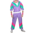 thumbnail image 2 of Fortune 90s Hip Hop Tracksuit, Patchwork Long Sleeve Coat Long Pants for Women, 2 of 6