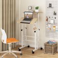 thumbnail image 2 of Giantex Mobile Standing Desk, Height Adjustable Sit to Stand Desk, Portable Laptop Desk, 2-Tier Computer Workstation for Home Office, Natural, 2 of 9