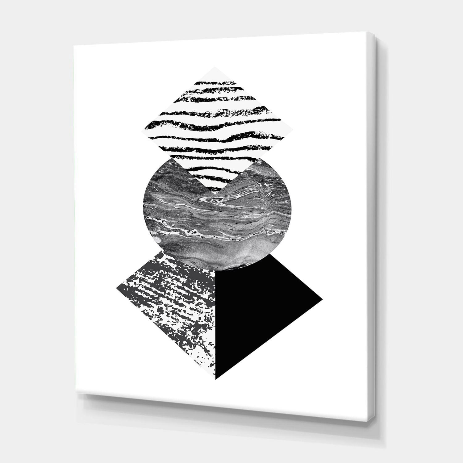 Designart Feuille de palmier tropical avec des formes géométriques abstraites I Art mural sur toile