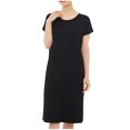 thumbnail image 1 of Besolor Chemises de Nuit Grande Taille pour Femmes Été Confortables à Manches Courtes Col Ras du Cou Vêtements de Nuit Chemises de Sommeil Robe de Nuit, 1 of 5