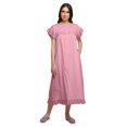 thumbnail image 2 of Moomaya Robe de Nuit d'Allaitement à Col Rond Uni pour Femmes en Coton, 2 of 6