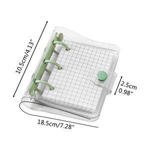 Mini Bouteilles de carnets de feuilles mobiles Mini Transparent 3Ring Couvertures de binder avec la page interne de grille et les poches de butter Mini Libellé du carnet de notes de feuille libre PVC Couverture de la bouteille avec bouton Snap