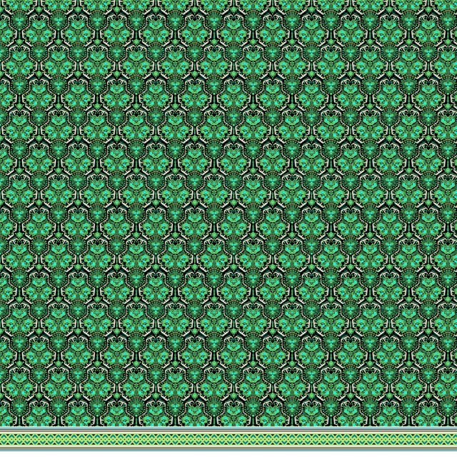 Soimoi Moss Georgette Fabric Floral Damask Panel Fabric Prints By Yard 42 Inch Wide