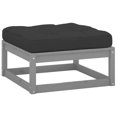 thumbnail image 1 of vidaXL Garden Footstool with Cushion Grey Solid Wood Pine, 1 of 5