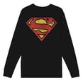thumbnail image 1 of Chandail à Manches Longues Noir à Col Rond pour Homme avec Logo Superman - Grand, 1 of 5
