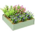 thumbnail image 1 of Outsunny 4' x 4' x 1' Raised Garden Bed Galvanized Planter Box Light Green, 1 of 10