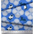 thumbnail image 2 of Soimoi Crepe Silk Fabric Floral & Cat Animal Decor Fabric Printed Yard 42 Inch Wide, 2 of 3