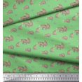 thumbnail image 2 of Soimoi Green Moss Georgette Fabric Bear Animal Print Fabric by Yard 42 Inch Wide, 2 of 3