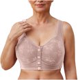 thumbnail image 3 of Lenpel Front Closure Bras for Women Wireless Lace Full Coverage Plus Size Pus up Bras Supportive Everyday Bralettes(Gray,Medium), 3 of 4