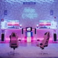 thumbnail image 3 of Bestier 44 inch LED Gaming Desk with Outlets Computer Desk with Storage Shelves Adults, 3 of 10