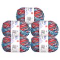 thumbnail image 1 of Unique Bargains Fil Mélange de Coton Bleu Rouge, Lot de 5 de 50 g, 1 of 8