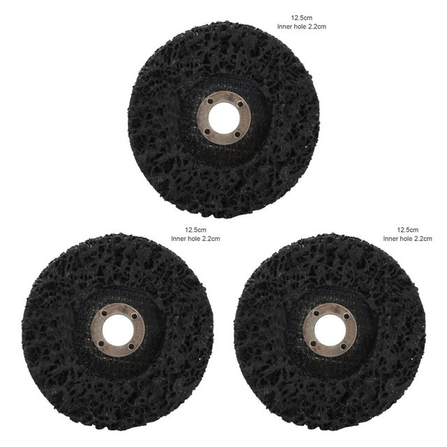 QualitChoice Sanding Wheel Polishing Paint Rust Grinding Inner Hole Tools for Angle Grinder Wood Metal Buffing Car Accessories #125 black 3Set