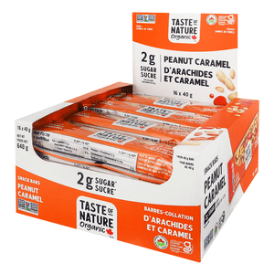 Taste of Nature Organic Barres de snack à faible teneur en sucre, sans gluten, végétalien, collations saines, 16 Compte Snack Pack